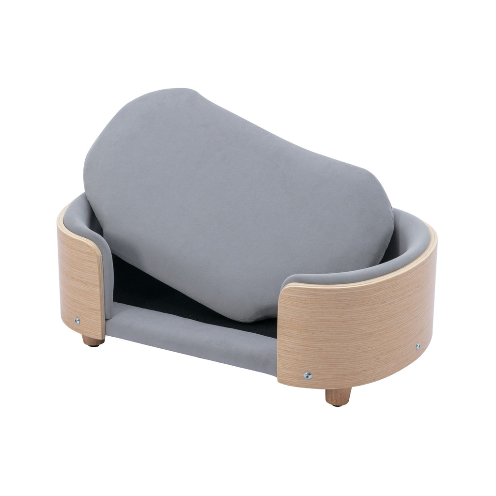 Scandinavian Style Elevated Dog Bed Pet Sofa With Solid Wood Legs