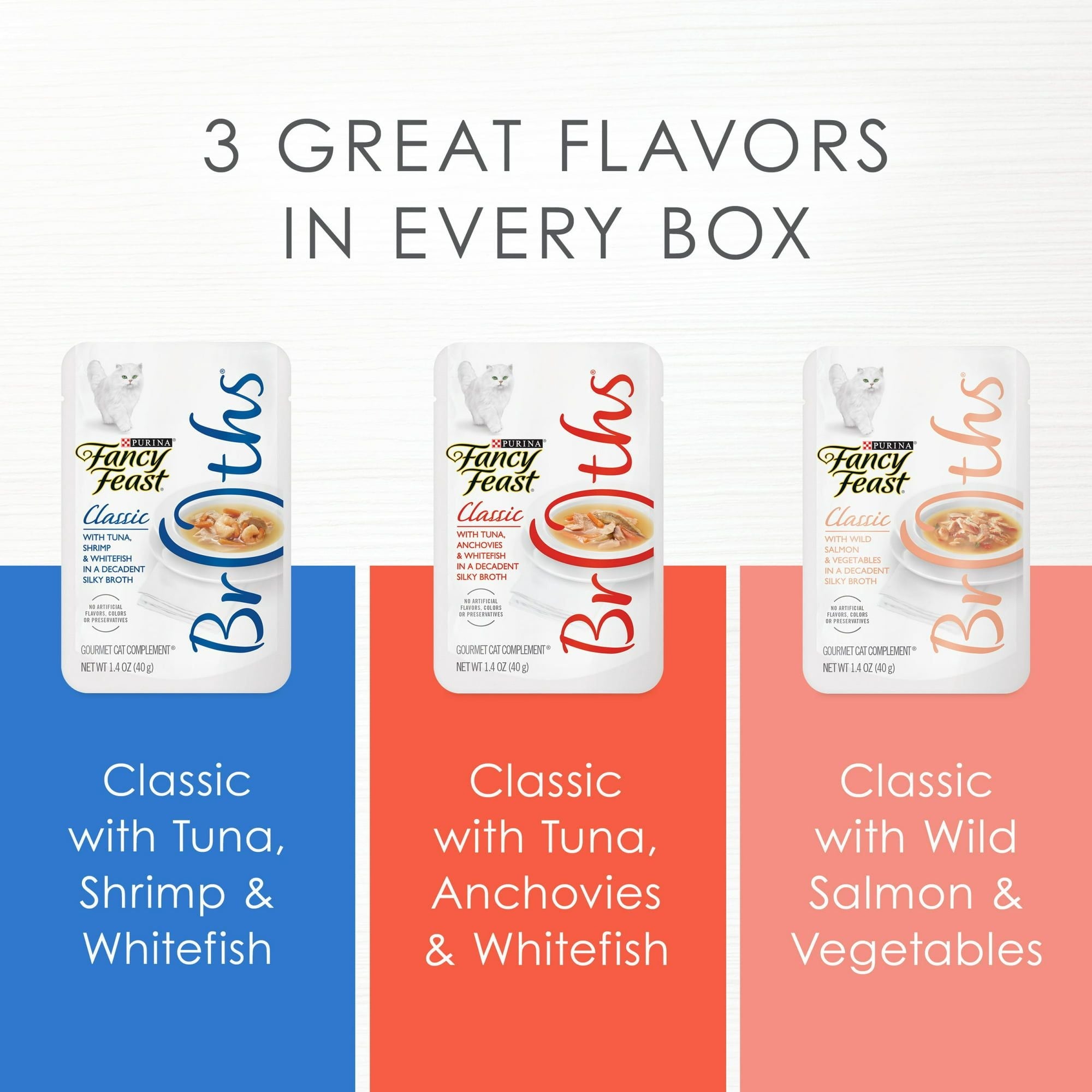 Purina Fancy Feast Classic Wet Cat Food Variety Pack, 1.4 oz Pouches (12 Pack)