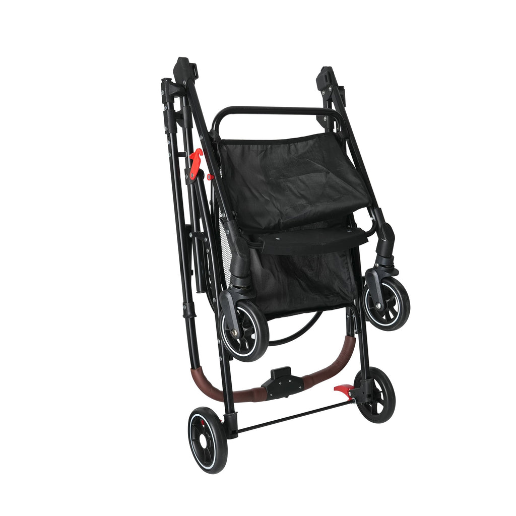 4-Wheel Foldable Pet Stroller for Dogs & Cats