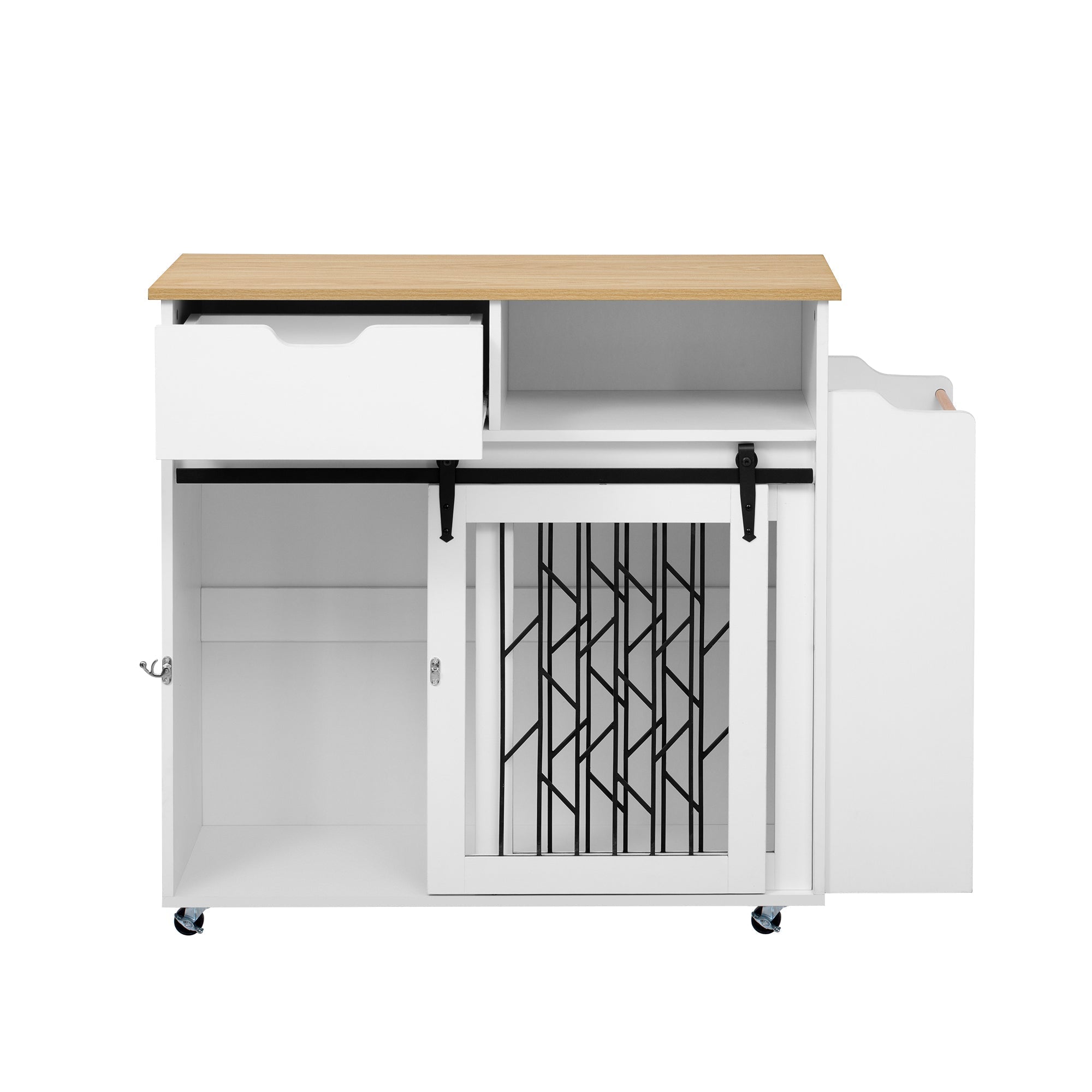 Modern Style 2-in-1 Pet Friendly Dog Crate Kitchen Island End Table
