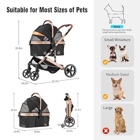 EchoSmile 4 in 1 Lightweight Pet Stroller