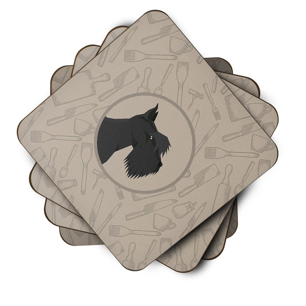 Scottish Terrier In the Kitchen Foam Coaster  CK2207FC