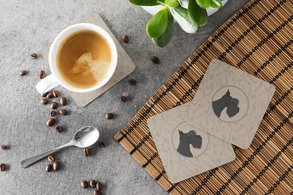 Scottish Terrier In the Kitchen Foam Coaster  CK2207FC