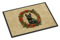 Scottish Terrier Christmas Flowers Doormat