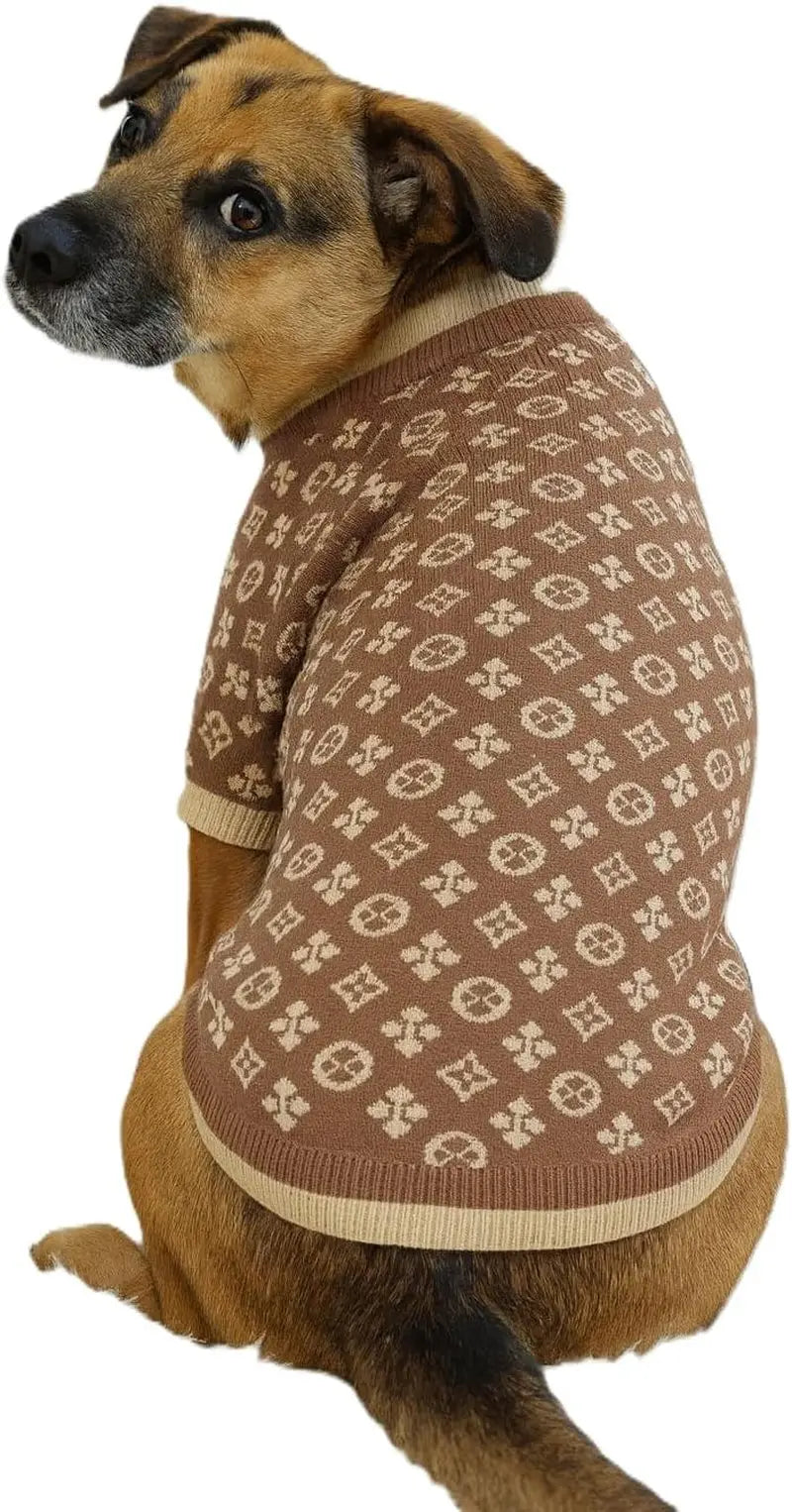 Luxury Knit Dog Sweater for Small Dogs | Warm Designer Pet Outfit (XS–5X)