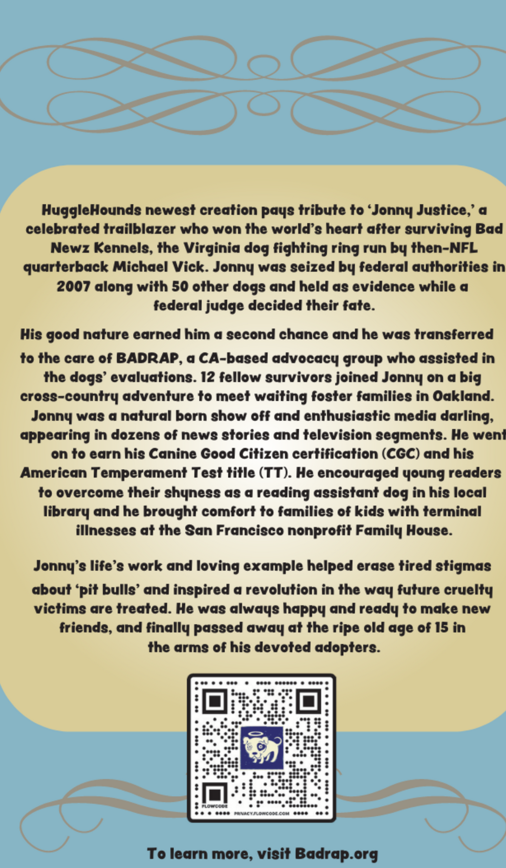 HuggleCause™, BadRap, Jonny Justice Knottie® Plush Dog Toy, Large
