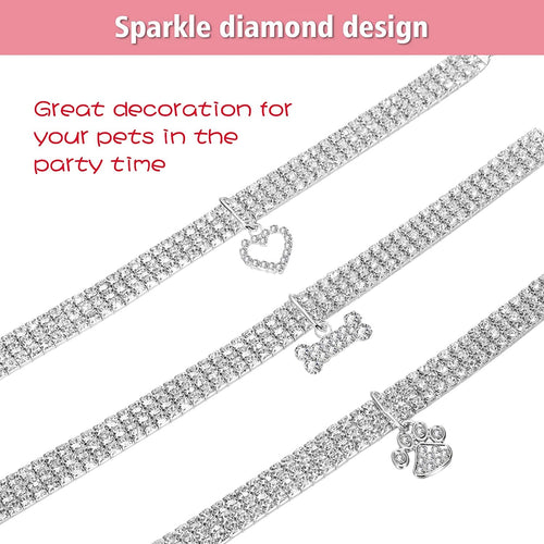 Crystal Cat Collar Elastic Pet Necklace